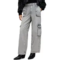 AllSaints Frieda Straight Trou Washed Grey Taglia: W29 | Jeans straight fit Outlet | Donna | Grigio