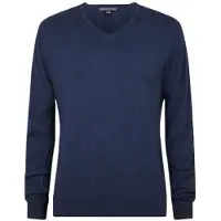 John Varvatos Drew Ls Silk Blend Magic Wash Vee Dark Navy Taglia: M | Maglie a manica lunga Outlet | Uomo | Blu