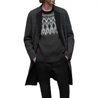 AllSaints Monroy Coat Black/grey Taglia: 54 | Cappotti monopetto Outlet | Uomo | Nero