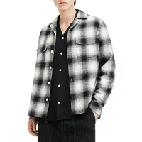 AllSaints Fortunado Ls Shirt Oatmeal Wht/jt Blk Taglia: XS | Camicie Casual Outlet | Uomo
