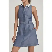 Reiss Mira-chambray Collar Mini Blue Taglia: 12 | Abiti in T-Shirt Outlet | Donna | Blu