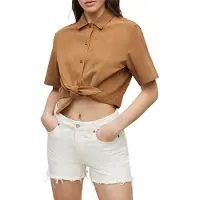 AllSaints Evady Shirt Tan Brown Taglia: 40 | Magliette intime Outlet | Donna | Marrone