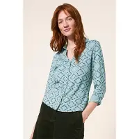 White Stuff Annie Jersey Shirt Teal Printed Taglia: 22 | Magliette intime Outlet | Donna | Ciano