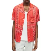 AllSaints Tikal Ss Shirt Ruby Red Taglia: M | Camicie Casual Outlet | Uomo | Rosso