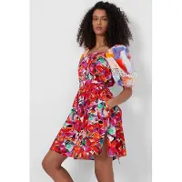 French Connection Isadora Patch Popln Bardot Drs Vivviola/bblgm/neono Taglia: XS | Abiti Mini Outlet | Donna
