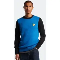Lyle & Scott Block Marl Crew Neck Bright Blue Marl/jet Black Taglia: XS | Maglioni a maglia Outlet | Uomo | Blu