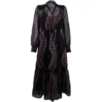 AllSaints Nisha Leticia Dress Black Multi Taglia: 34 | Abiti Midi Outlet | Donna | Nero