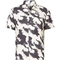 John Varvatos Danny Ss Camp Shirt Black/white Taglia: S | Camicie Casual Outlet | Uomo | Nero