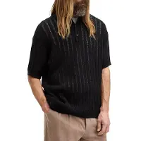 AllSaints Miller Ss Polo Black Taglia: L | Polo Outlet | Uomo | Nero