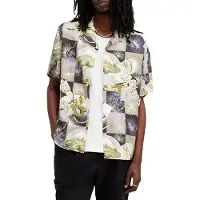 AllSaints Sebastian Ss Shirt Milky Grey Taglia: XS | Camicie Casual Outlet | Uomo | Grigio