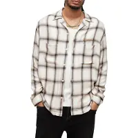 AllSaints Alamitos Ls Shirt Coastal White Taglia: XS | Camicie Casual Outlet | Uomo | Bianco