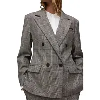 AllSaints Bea Check Blazer Grey Taglia: 42 | Blazers Outlet | Donna | Grigio