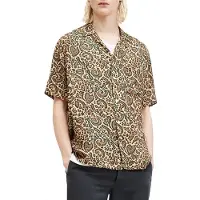 AllSaints Leo Paisley Ss Shirt Jet Black Taglia: S | Camicie Casual Outlet | Uomo | Nero
