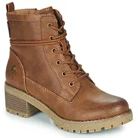 Refresh per donna. 17014502-CAMEL Stivaletti 170145 marrone - Altezza tacco: 5cm- (35), 5 a 8cm, Cerniera, Casual