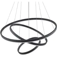 Arcchio Lampada LED a sospensione Albiona, nero, 3 anelli, Ø 80 cm