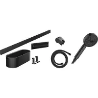 Hansgrohe WallStoris Bundle set complet Pomme de douche 105 3 jets Activation économe en eau, barre de douche 70 cm et set daccessoires, 24291670, 24291670