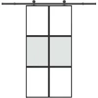 vidaXL Porta scorrevole con rubinetteria 102,5x205 cm in vetro temperato e alluminio