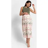 Seraphine Maternity Knit Topper With Chiffon Skirt Khaki Taglia: 6 | Cardigan Outlet | Donna | Marrone
