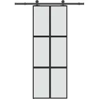 vidaXL Porta scorrevole con rubinetto 76x205 cm in vetro temperato e alluminio