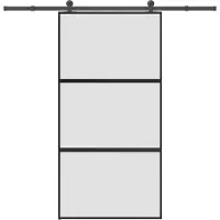 vidaXL Porta scorrevole con rubinetteria 102,5x205 cm in vetro temperato e alluminio