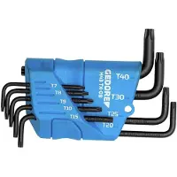 Gedore Set di chiavi esagonali a L con supporto 9 pezzi TORX T7-T40 H 43 TX-09