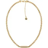 Tommy Hilfiger Collana Moda Placcata Oro Con Zirconi — Collana