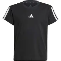 Adidas Girl's 3-Stripes Tee T-shirt Bambini (128, nero)
