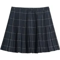 Superdry per donna. W7210205A Gonna Vintage Plissettata a quadri blu navy (S), Nero, Casual, Poliestere