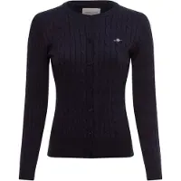 Gant per donna. 4800103 Cardigan in maglia di cotone elasticizzato blu navy (S), Casual, Manica lunga