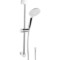 Nobrand Set doccia CORNAT Carballo, con 5 getti, tubo flessibile in metallo da 150 cm, barra di supporto a parete da 59 cm, finitura cromata