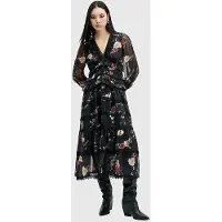 AllSaints Zora Midi Dress Unity Black Taglia: 2 | Abiti Midi Outlet | Donna | Nero