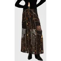 AllSaints Bryn Emb Skirt Kateri Black Taglia: 4 | Maxi gonne Outlet | Donna | Nero