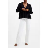 French Connection Crepe Light V Neck Top Black Taglia: XS | Magliette intime Outlet | Donna | Nero