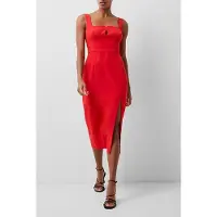 French Connection Echo Crepe Bust Detail Dress Red Taglia: 6 | Abiti Midi Outlet | Donna | Rosso