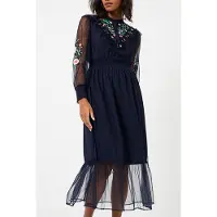 French Connection Abra Embroided Mesh Midi Dress Blue Taglia: M | Abiti Midi Outlet | Donna | Blu
