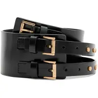 AllSaints Elodie Double Belt Black/warm Brass Taglia: XS | Cinture Outlet | Donna | Nero