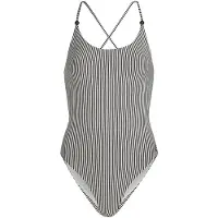 Karl Lagerfeld Ikon Stripe Swimsuit White-black Stripe Taglia: S | Costumi Interi Outlet | Donna | Bianco