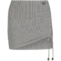 Karl Lagerfeld Ikon Stripe Mini Adjst Pareo White-black Stripe Taglia: L | Bikini Outlet | Donna | Bianco