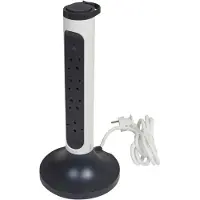 Legrand Tower 4x presa di corrente, scaricatore di sovratensione, cavo da 2 m bianco-nero 694505