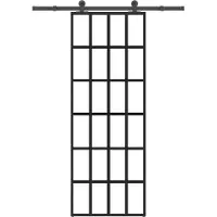 vidaXL Porta scorrevole con rubinetteria 76x205 cm ESG vetro e alluminio