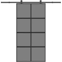 vidaXL Porta scorrevole con rubinetteria 102,5x205 cm in vetro temperato e alluminio