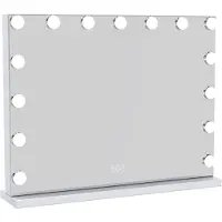 Uniq Hollywood specchio per il trucco con 3 luci colorate, specchio cosmetico con 15 LED, 3000-6000K