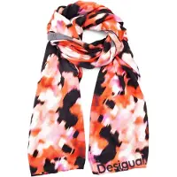 Desigual , Foulard rettangolare astratto, Poliestere, Rosso, U