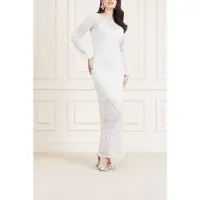 Guess Marciano By Hydra Long Dress Swt Pale Pearl Taglia: 48 | Maxi abiti Outlet | Donna | Bianco
