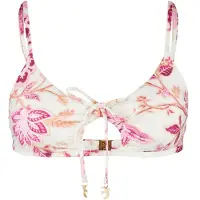 Seafolly Women's Silkroad Drawstring Keyhole Bralette Parte superiore bikini Donna (32, bianco/fuchsia)