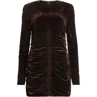 AllSaints Eris Velvet Dress Rich Brown Taglia: 2 | Abiti Mini Outlet | Donna | Marrone