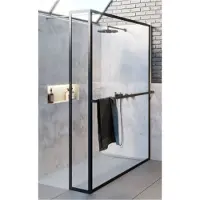 Riho Lucid cabina doccia 120x30x200cm Vetro trasparente/nero opaco