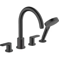 Hansgrohe Vernis Blend - Miscelatore per bordo vasca, installazione a 4 fori, nero opaco 71456670