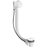 Polysan Accessori - Set di scarico e troppopieno per vasca con rubinetto di riempimento e cavo flessibile, lunghezza 775 mm, bianco 71685W