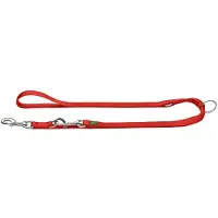 Hunter Adjustable Nylon V Leash Guinzagli per cani (Länge max. 200 cm - Breite 1,0 cm, rosso)